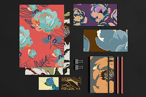 Abstract Floral Colored Prints