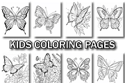 Butterfly Coloring Pages for Kids, an Animal Illustration by Design Home (Thumbnail 5 of 7)
