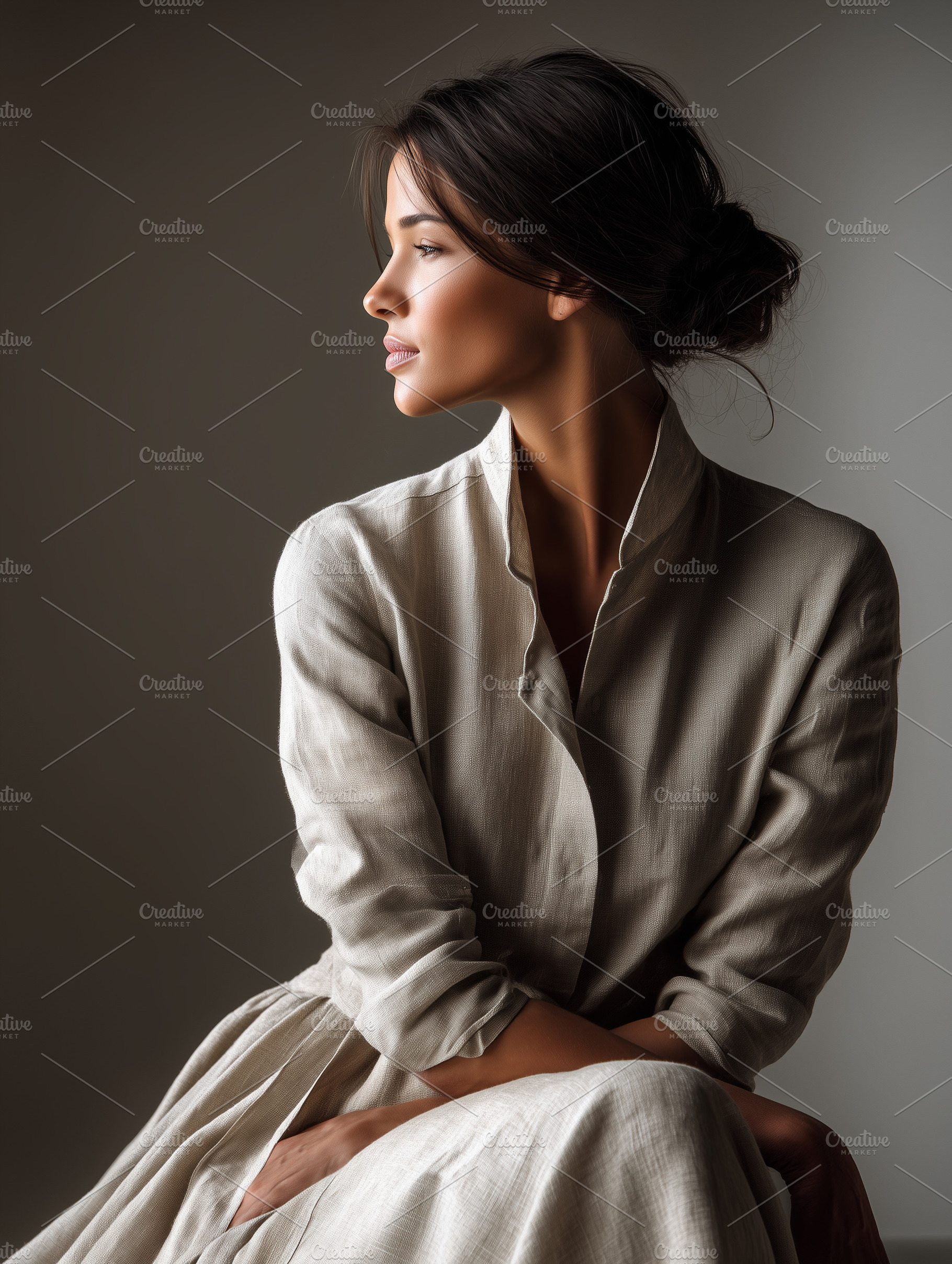 Elegant side profile portrait of, a Beauty & Fashion Photo by MistyDay