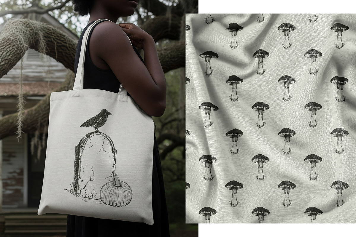 Southern Gothic Graphic Set, a Seasonal Illustration by Valerie (Photo 2 of 8)