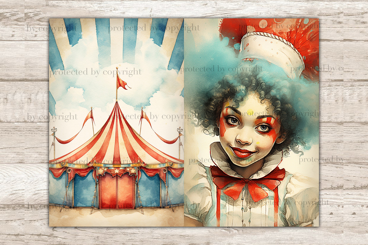 Circus Junk Journal Paper | Carnival, a Person Illustration by GlamArtZhanna (Photo 3 of 10)