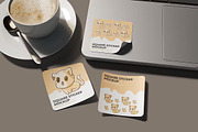 Sticker Mockup 4 Set, a Packaging Mockup by PaperMoon (Thumbnail 2 of 5)