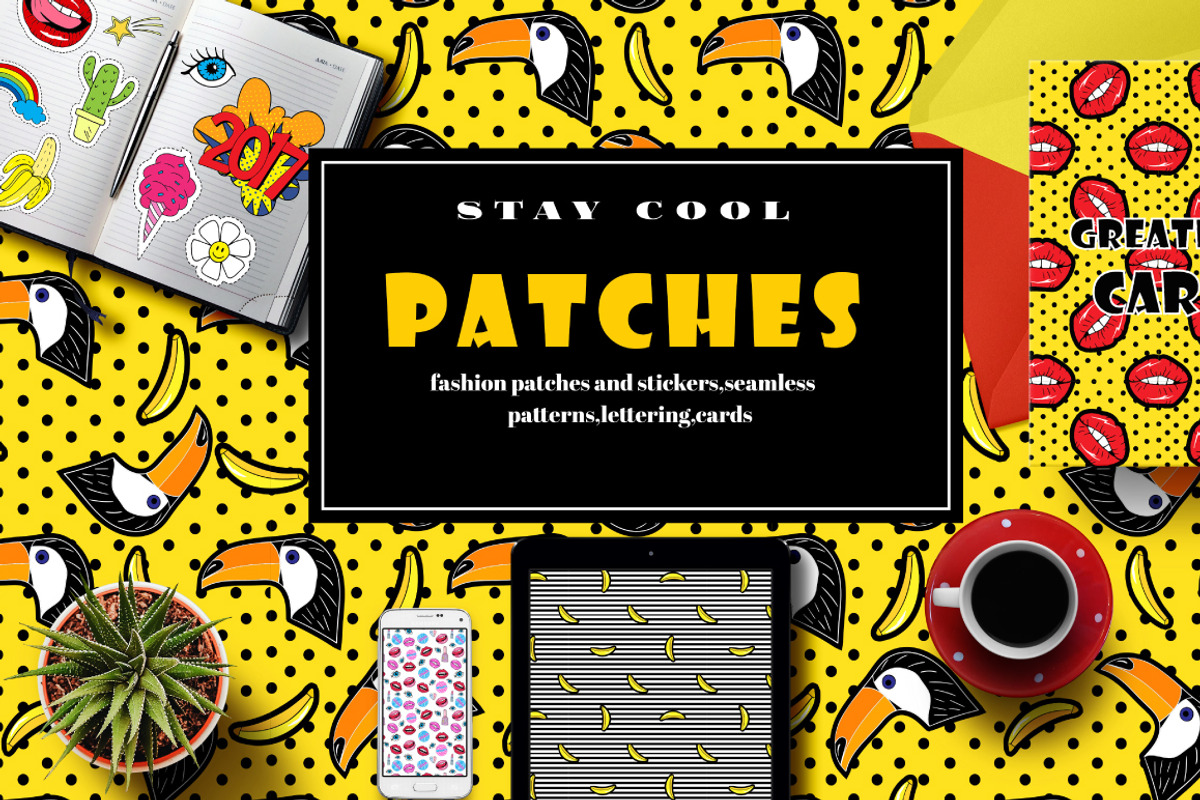 Fashion patches and stickers, a Graphic by TashaDraw (Photo 1 of 12)