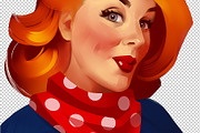 Pin-up woman, a Person Illustration by Ira Cvetnaya (Thumbnail 3 of 3)