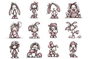 Cute Easter Clipart Bunny, an Illustration by Design Market (Thumbnail 2 of 3)
