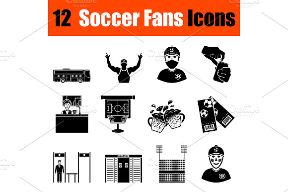 Set Of Soccer Fans Icons