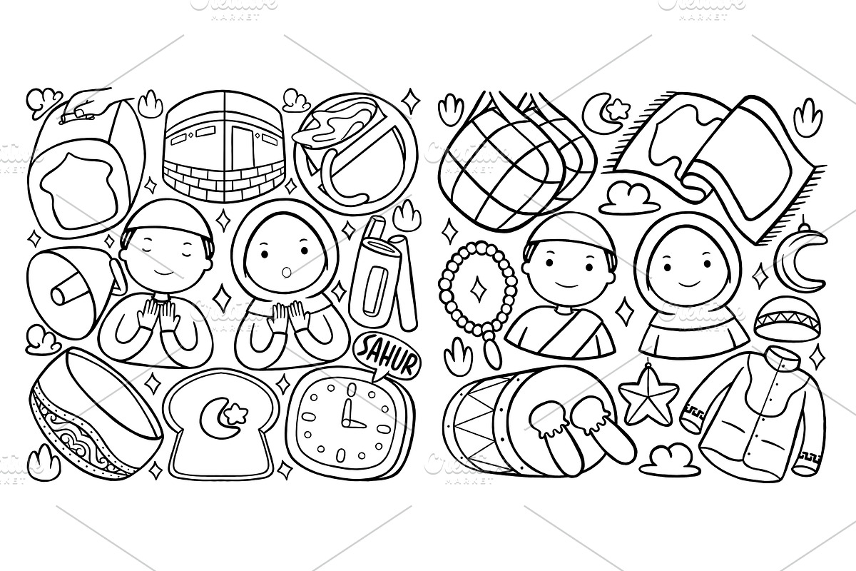Ramadan Doodle Coloring Book, an Education Illustration by MEDZ (Photo 3 of 3)