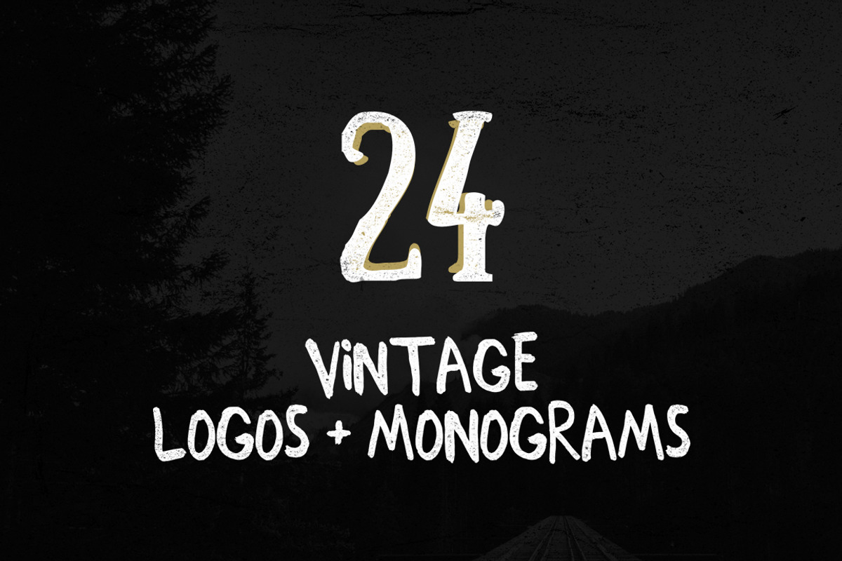 24 Vintage Logos + Monograms Pack, a Branding & Logo Template by DesignLux (Photo 1 of 5)