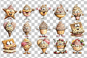 Quirky Ice Cream Watercolor Clipart, a Food Illustration by Nicolle's Colorful Art (Thumbnail 5 of 6)