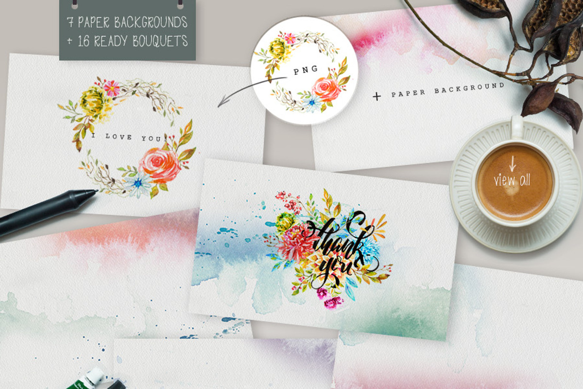 Designer's watercolor bundle, a Decorative Illustration by ARSCOR (Photo 3 of 4)