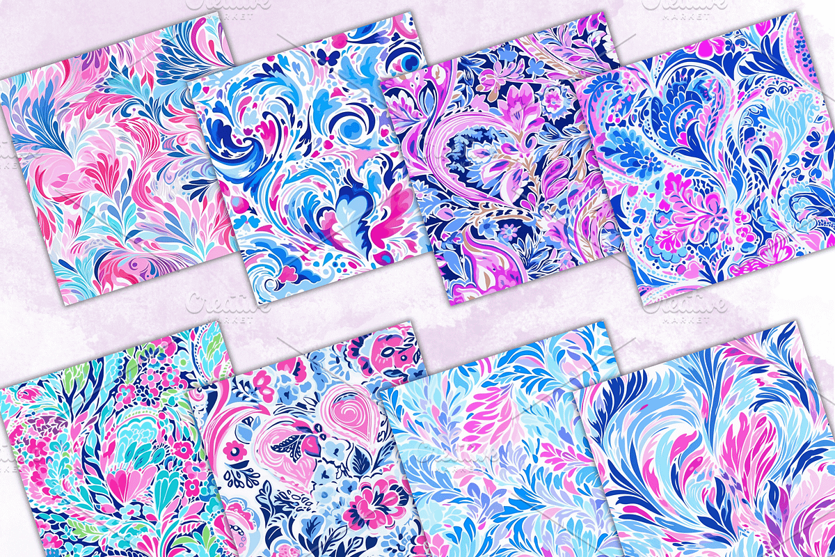 Preppy Abstract Digital Paper, a Background Graphic by Paper & Pattern Studio (Photo 2 of 9)