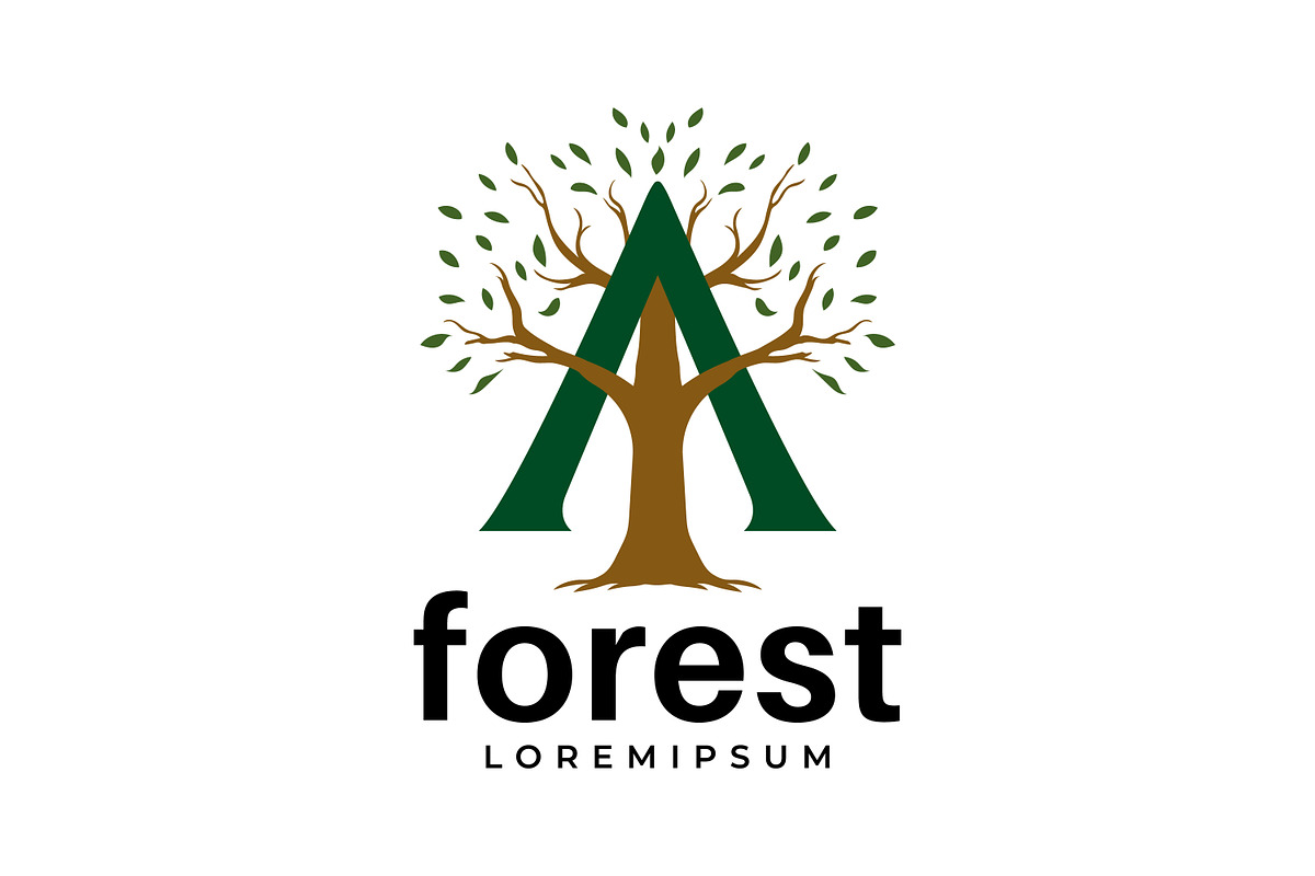 Letter A with Tree Logo, a Branding & Logo Template by Saba Vector (Photo 1 of 3)