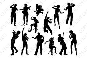 Silhouette Rock or Pop Band, a Person Illustration by Christos Georghiou