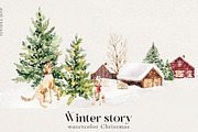 Winter story-watercolor Christmas, a Seasonal Illustration by Pamyatka Shop (Thumbnail 17 of 27)