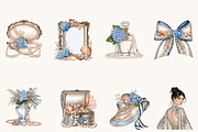 Coastal Grandmillennial Clipart, an Object Illustration by BusyDaydesign (Thumbnail 2 of 9)
