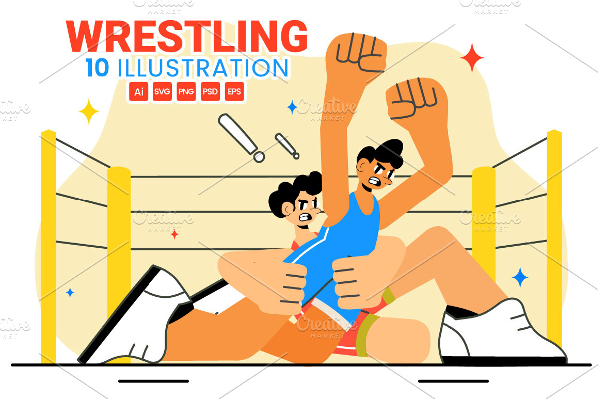 10 Wrestling Sport Illustration, a Sport Illustration by denayunebgt (Photo 1 of 4)