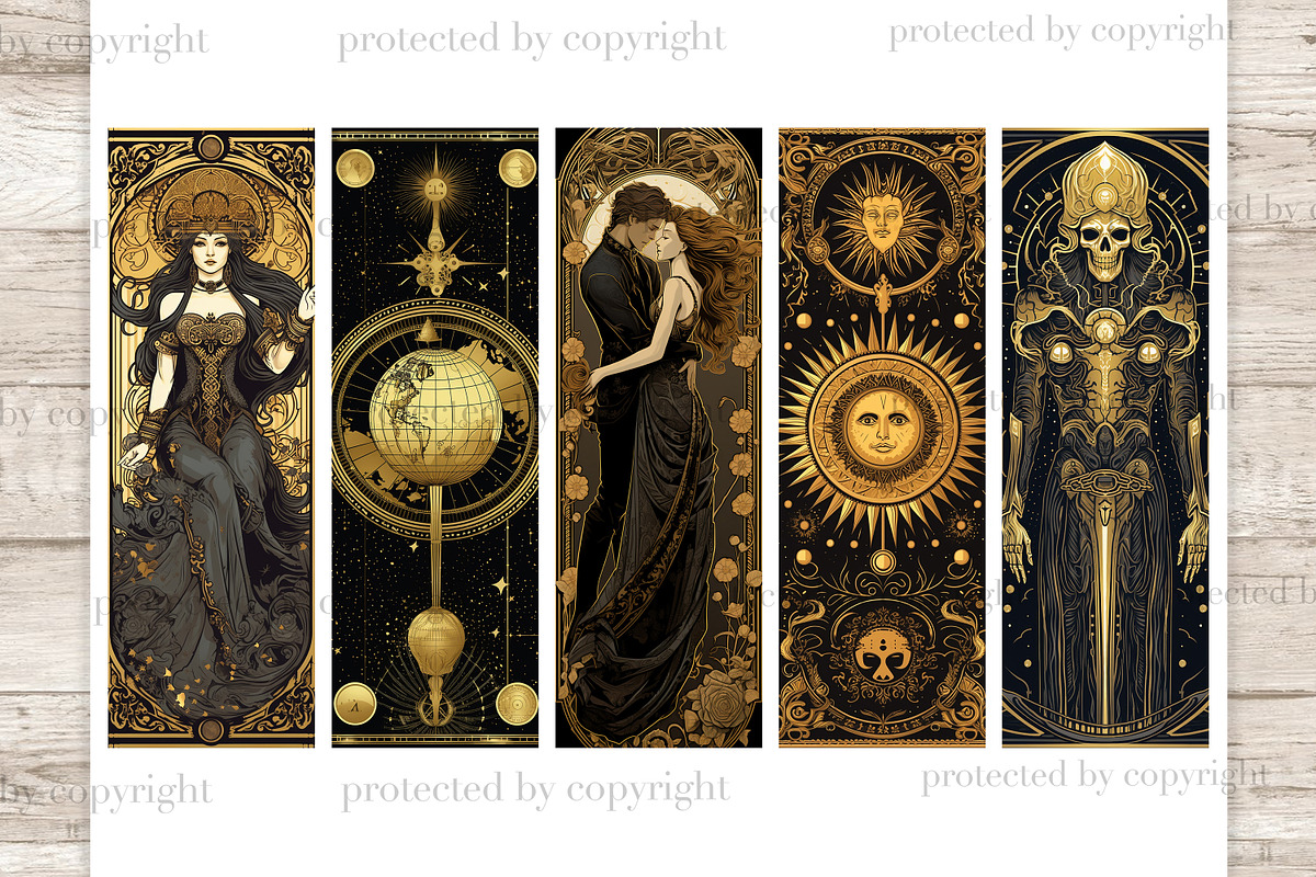 Tarot Printable Bookmarks | Zodiac, a Person Illustration by GlamArtZhanna (Photo 2 of 3)