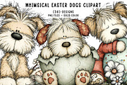 Whimsical easter dogs clipart, an Illustration by CreationArt (Thumbnail 1 of 7)