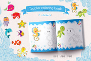 Sea creatures Toddler coloring book, a Brochure Template by Lidiebug (Thumbnail 1 of 4)