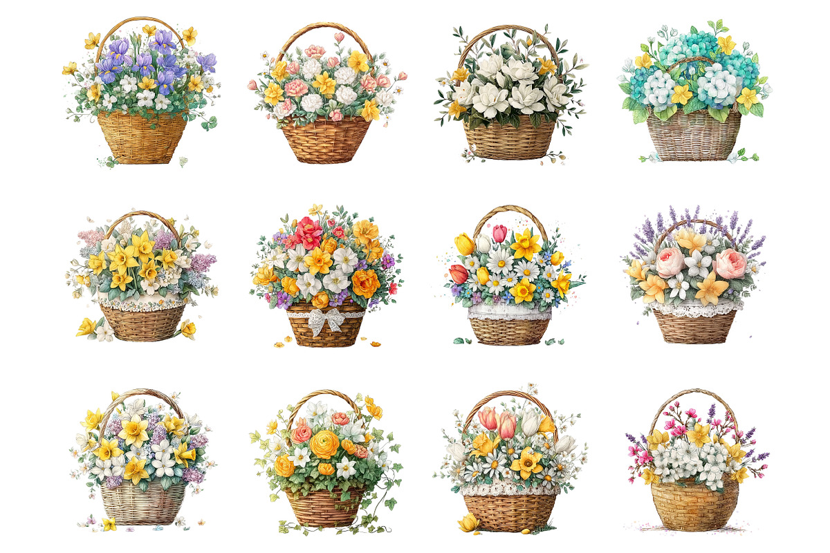 Spring Flower Basket Clipart, an Illustration by Design Market (Photo 3 of 5)