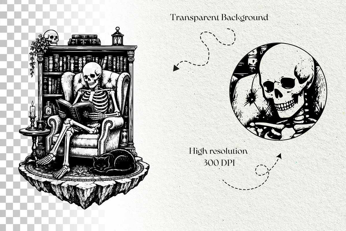 Skeleton Halloween SVG Graphics, a Seasonal Illustration by DENIDigitalArtSudio (Photo 6 of 6)