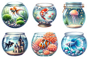 Fish in Glass Bowl PNG, an Illustration by SinaCreation (Thumbnail 3 of 5)