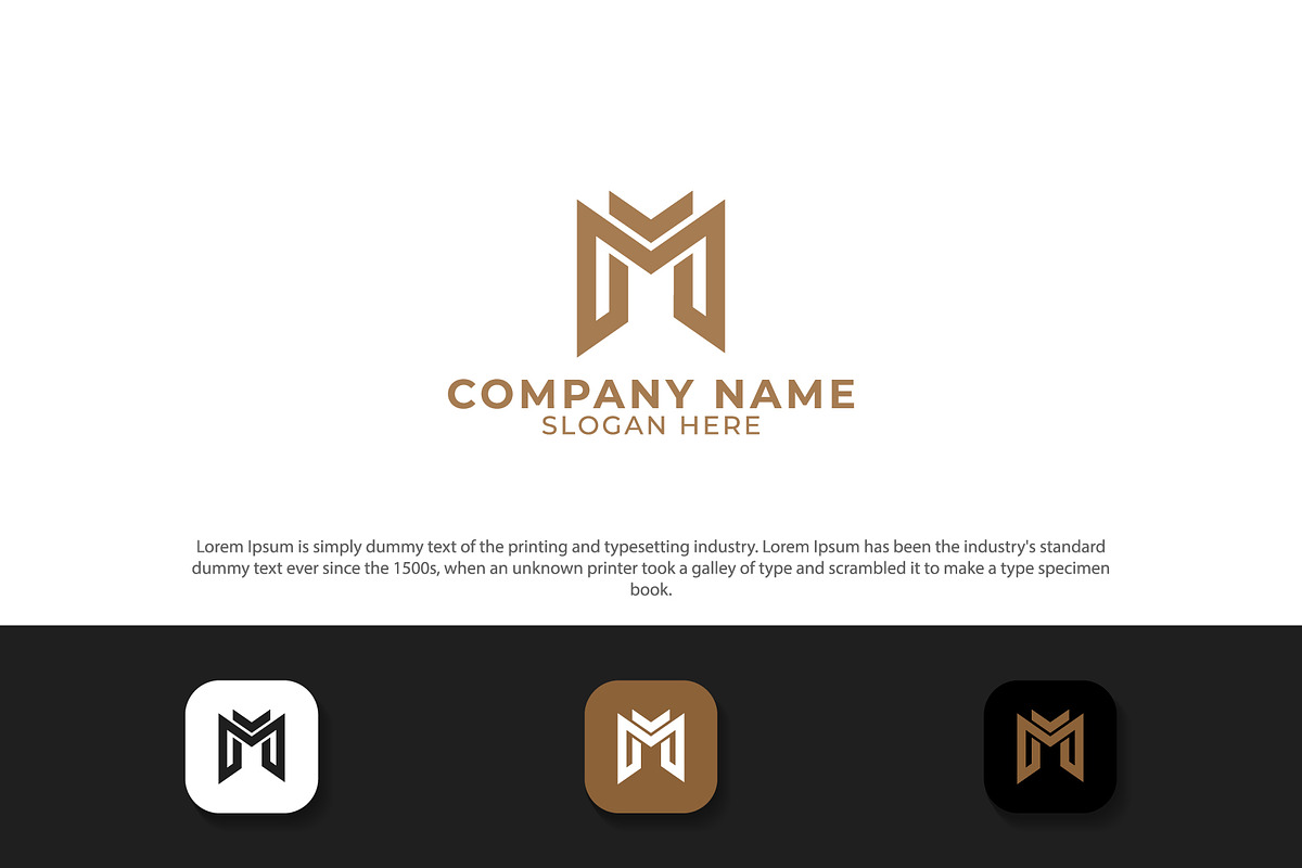 Letter m m initial logo design, a Branding & Logo Template by Logo_Luck