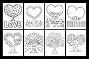 Heart Tree Coloring Book, a Decorative Illustration by Design Station (Thumbnail 3 of 3)
