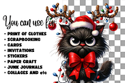 Grumpy black cat clipart, an Animal Illustration by AnetArtStore (Thumbnail 5 of 7)