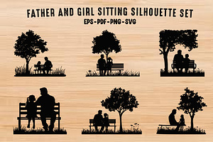 Father and daughter Sitting vector, a Person Illustration by Gfx Expert Team