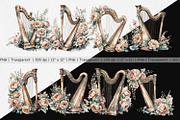 Antique Harp Clipart, a Graphic by Artnoy (Thumbnail 2 of 5)