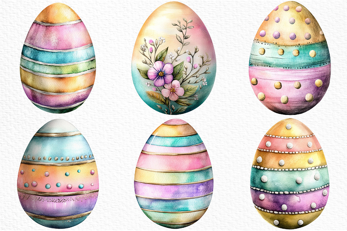 Colorful Easter Eggs Clip Art, an Illustration by Craft Nest (Photo 5 of 8)