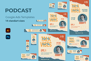 Podcast Google Ads Banner, a Marketing Template by kerismaker