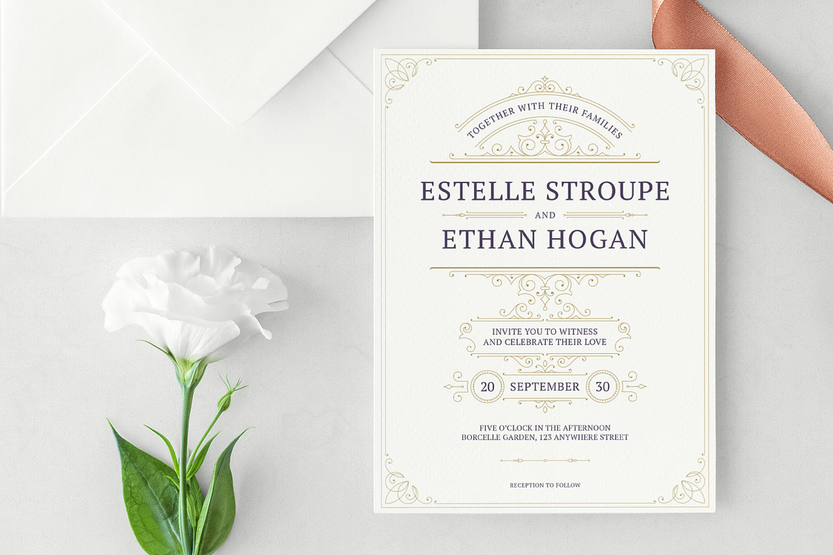 Ornate Wedding Invitation Template, an Invitation Template by Vasya Kobelev (Photo 4 of 7)