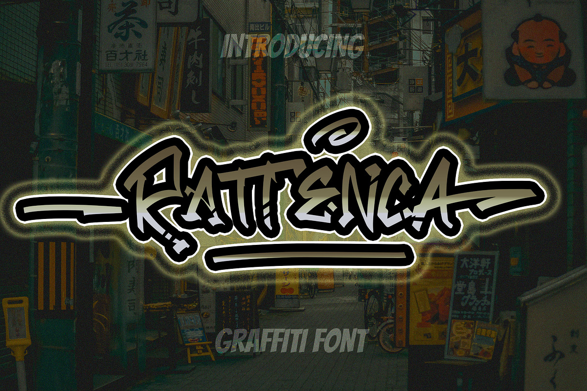 Rattenca - Graffiti Font, a Script Font by NTC Graphic (Photo 1 of 9)