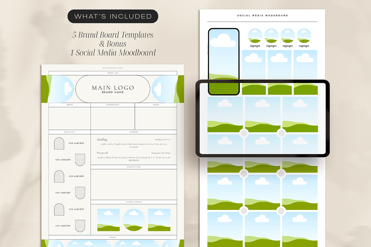 Brand Boards Set 1, a Branding & Logo Template by Creatif Foundry (Photo 3 of 8)