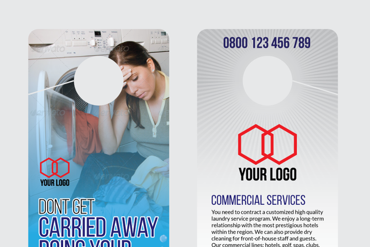 Laundry Door Hanger, a Stationery Template by Design'sTRIBE