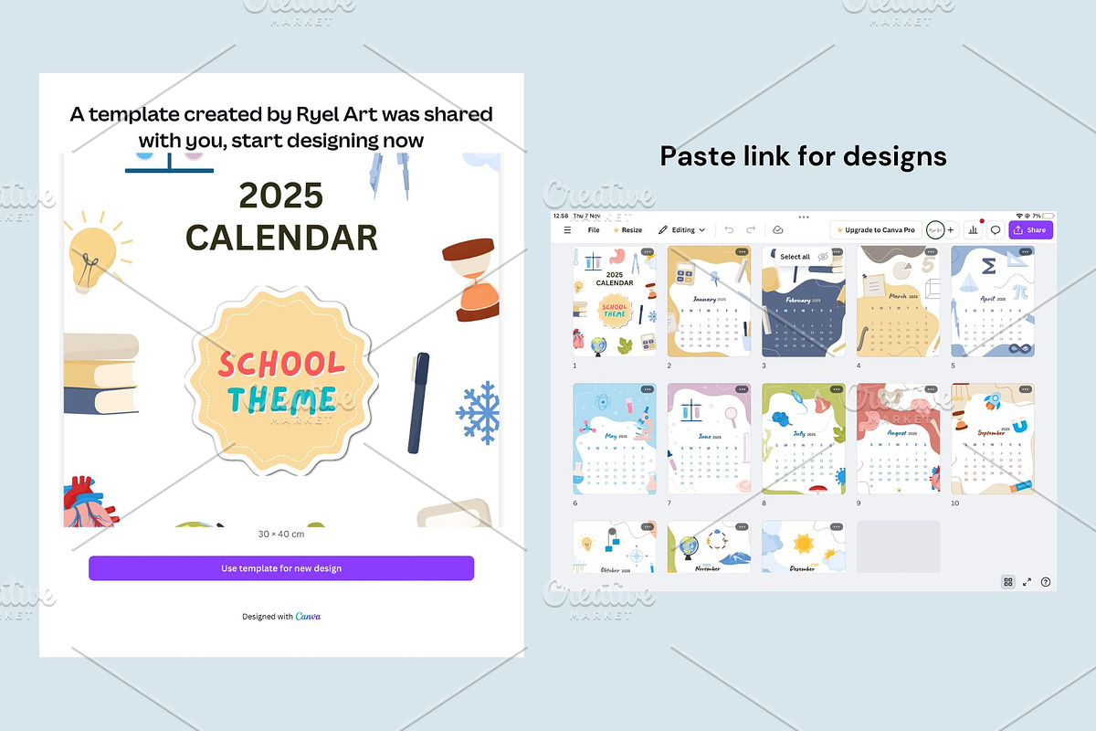 2025 Calendar-School Theme, a Presentation Template by ryelart.design (Photo 3 of 11)