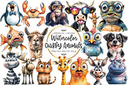 Watercolor Quirky Animals Clipart, an Illustration by OK Design (Thumbnail 1 of 5)