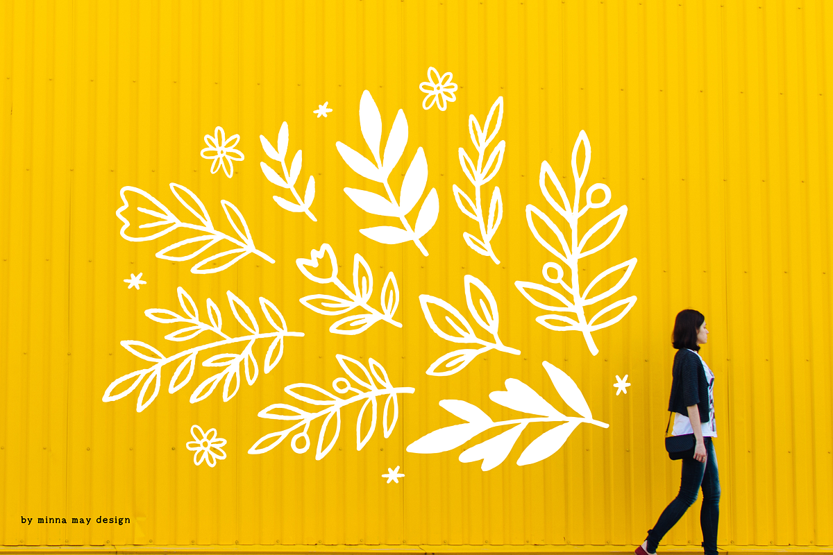 100 Hand Drawn Botanical Graphics, a Texture Illustration by Minna May Design (Photo 5 of 10)
