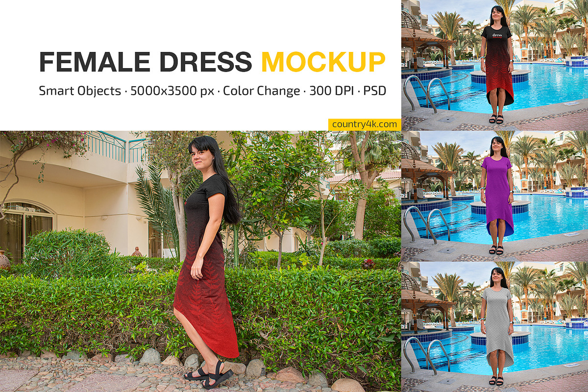 Fashion Female Dress Mockup Set, a Shirt Mockup by Country4k (Photo 1 of 4)