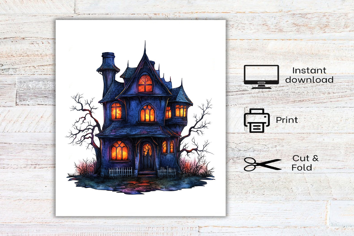 Watercolor Halloween Evening Clipart, an Illustration by Canvas Craft (Photo 7 of 8)
