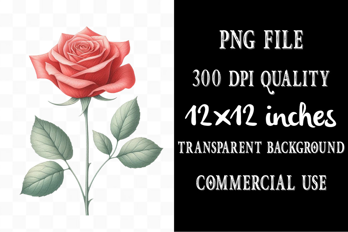 Watercolor Red Rose Clipart, an Illustration by Designking (Photo 4 of 5)