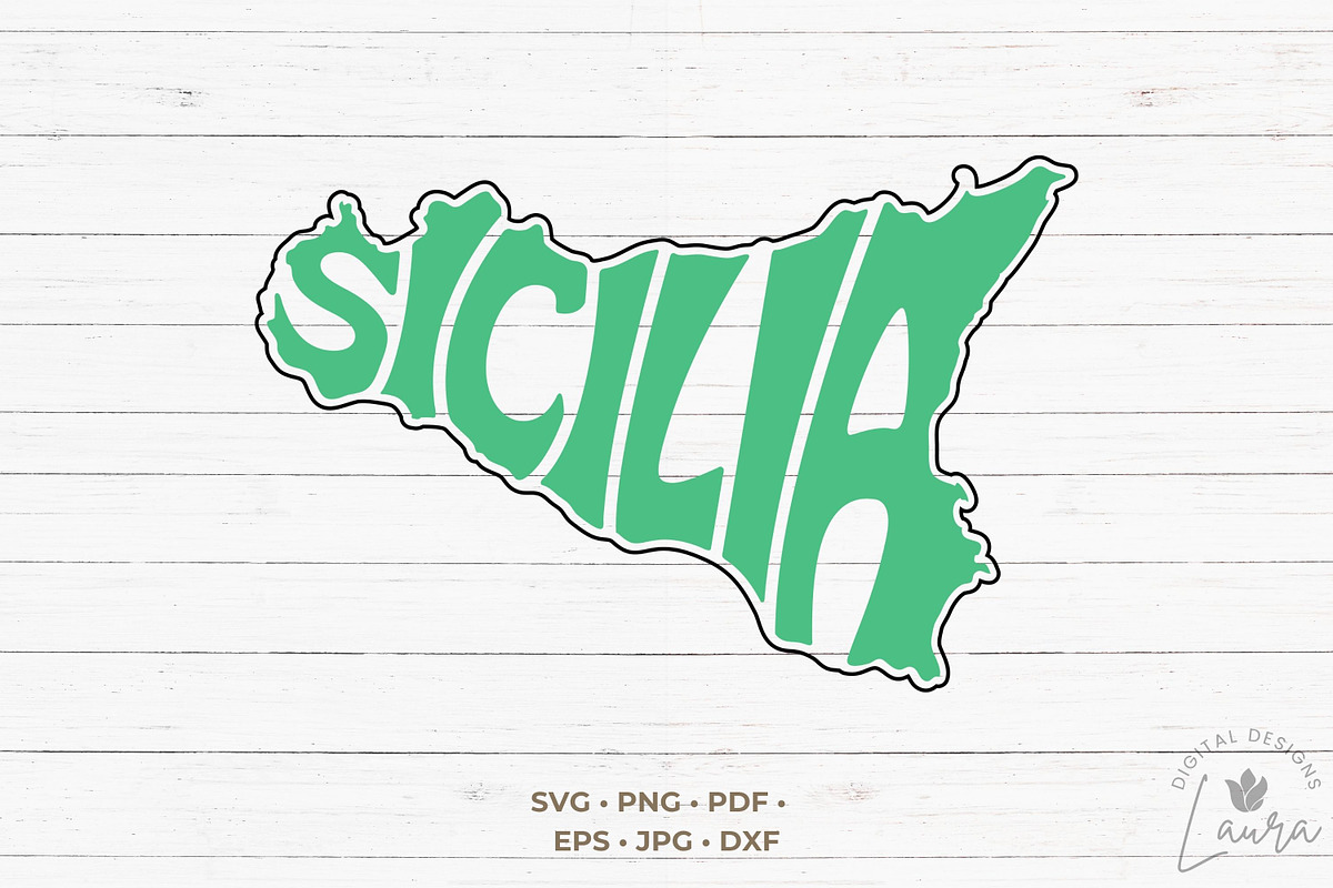 Sicilia Word Art SVG cut file, an Object Graphic by DigitalDesignsLaura (Photo 3 of 4)