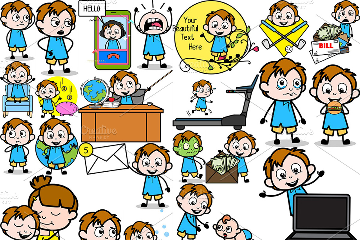 Little Boy ~ Cartoon Character Set, an Education Illustration by The Toon Company (Photo 4 of 7)