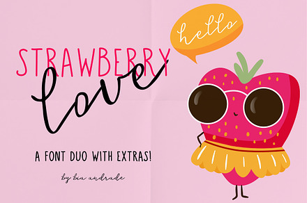 Strawberry Love: a font duo