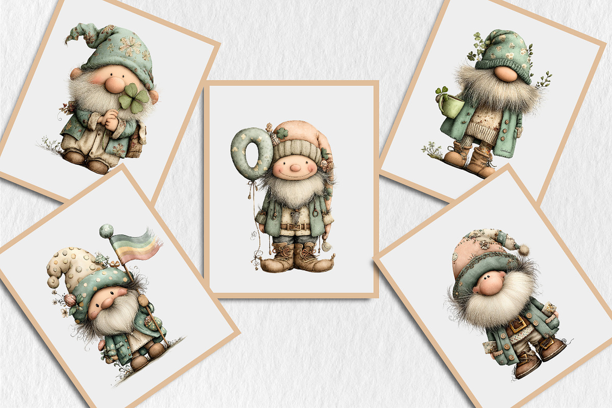 Whimsical St Patrick's Day Gnome Cli, a Seasonal Illustration by Rose Art (Photo 5 of 5)