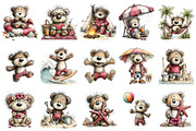 Whimsical Summer Teddy Bear Clipart, an Illustration by OK Design (Thumbnail 3 of 6)