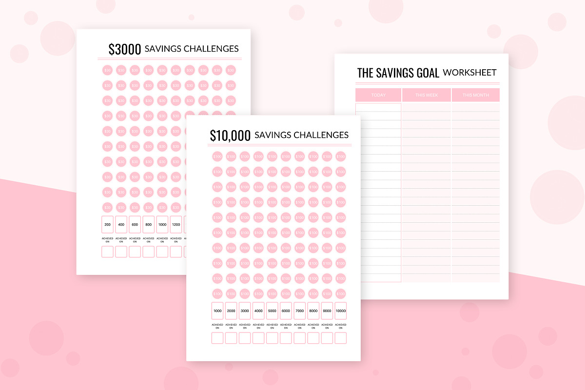 Savings Log printable planner