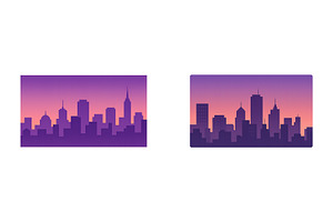 City skyline silhouette during, an Object Illustration by ZinetroN